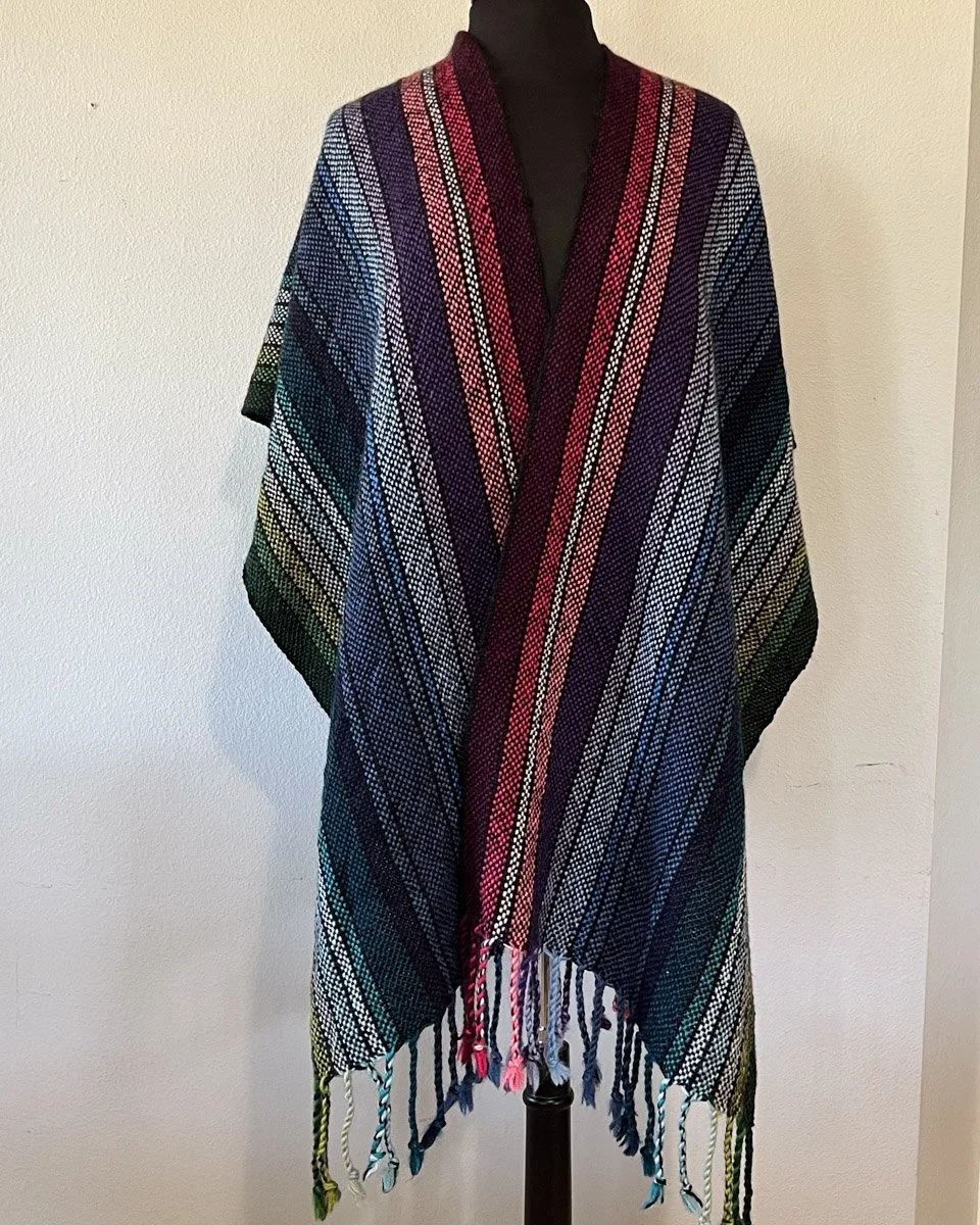 Multi-colored handwoven v-shawl. — Meridian Jacobs